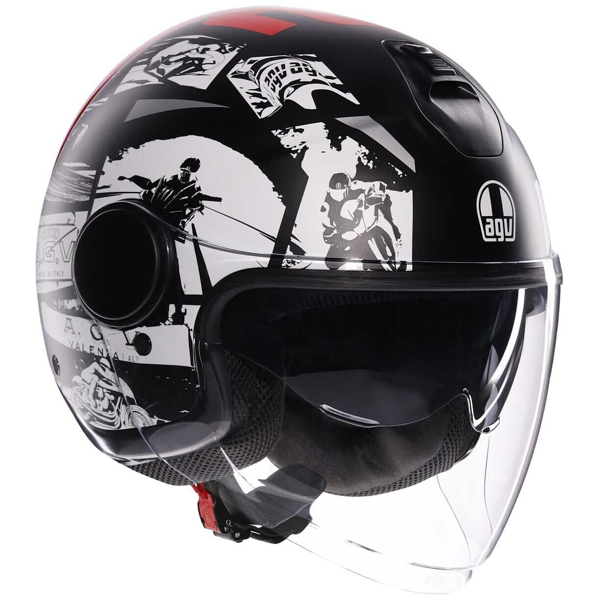 Agv Jet Kaciga History (1) AGV ETERES JET KACIGA HISTORY MAT CRNO BELO CRVENA - Slika 1