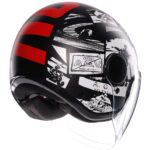 AGV ETERES JET KACIGA HISTORY MAT CRNO BELO CRVENA - Slika 7