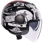 AGV ETERES JET KACIGA HISTORY MAT CRNO BELO CRVENA - Slika 2